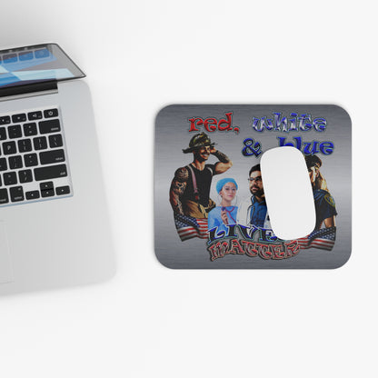 rw&b lives matter - Mouse Pad (Rectangle) (brushed nickel)