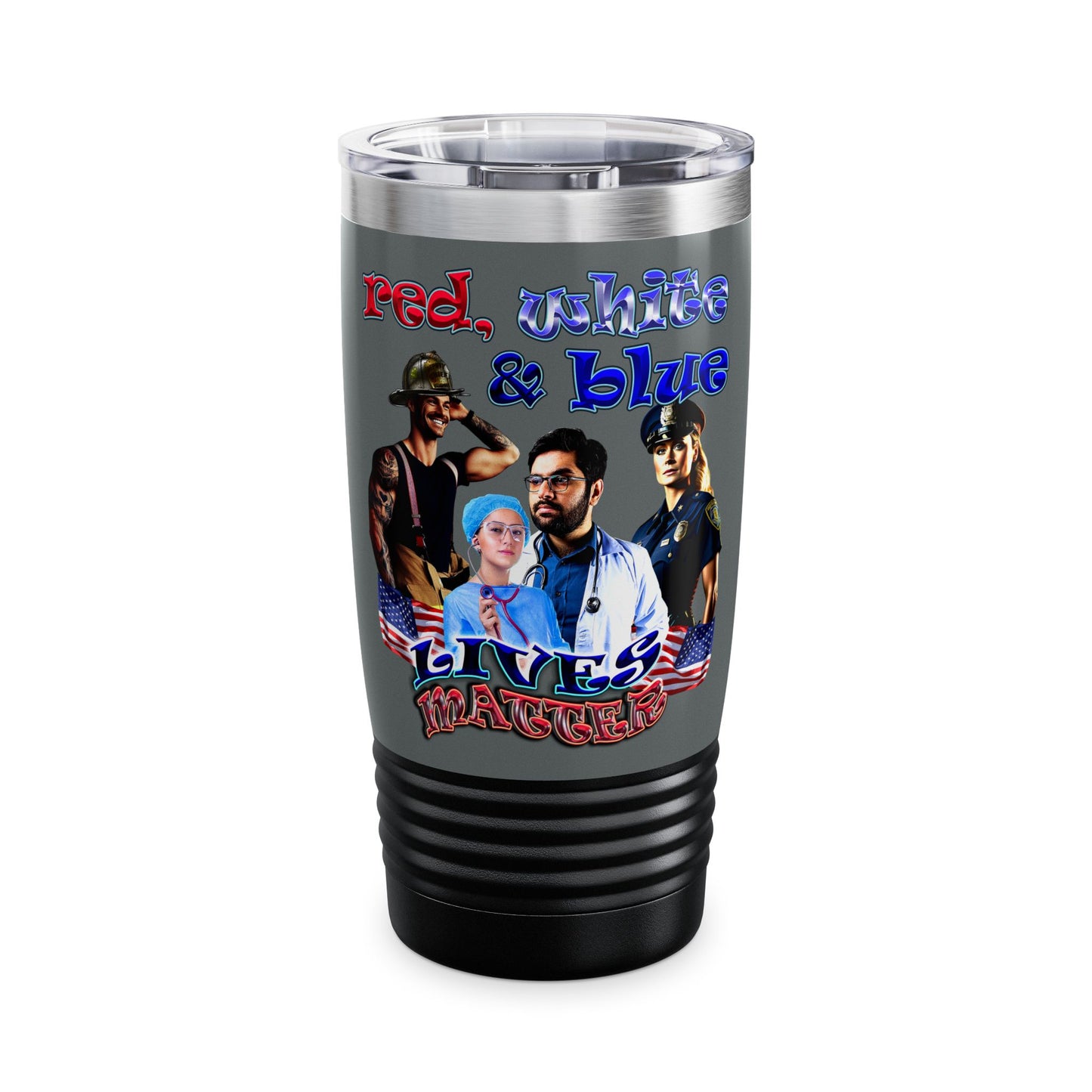 rw&b lives matter - Ringneck Tumbler, 20oz (dark grey)