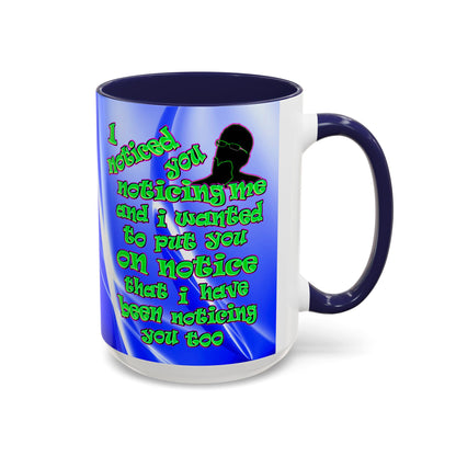 noticed you noticing - Accent Mug (blue-white wave)