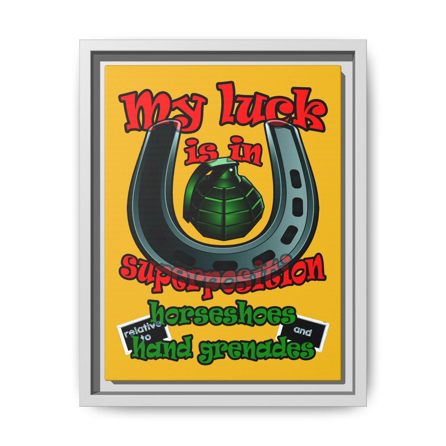 my luck - framed canvas art (yellow)