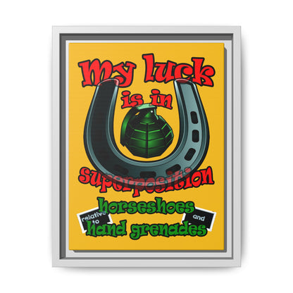 my luck - framed canvas art (yellow)