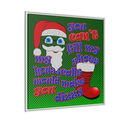 santa's shoes - framed canvas art (logo green)