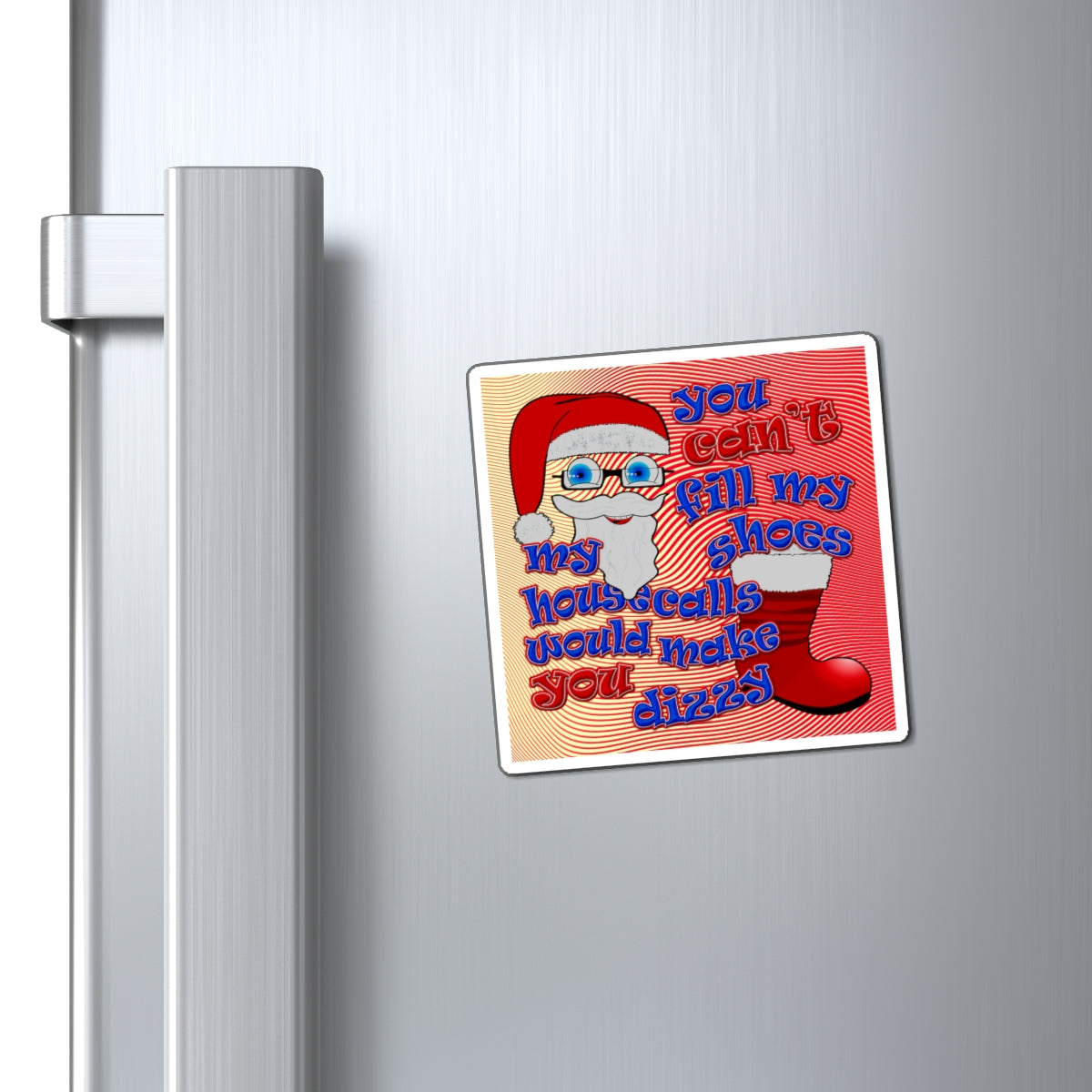 santa's shoes - Magnets - (yellow-orange wave)