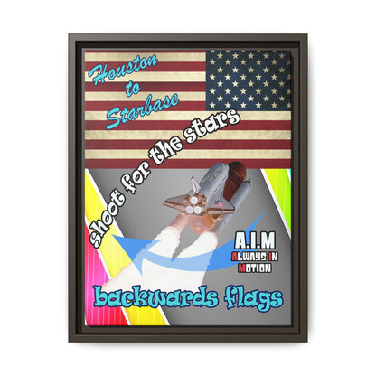 shoot for the stars - framed canvas art (rainbow split)