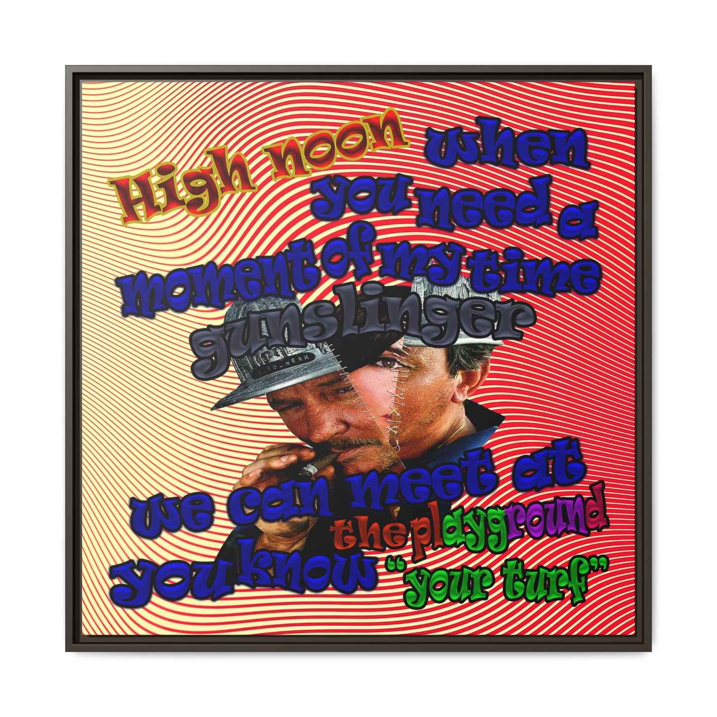 high noon - framed canvas art (yellow-orange wave)
