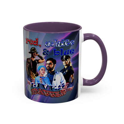 rw&b lives matter - Accent Mug (grey-pink wave)