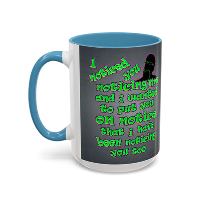 noticed you noticing - Accent Mug (grey-light grey)