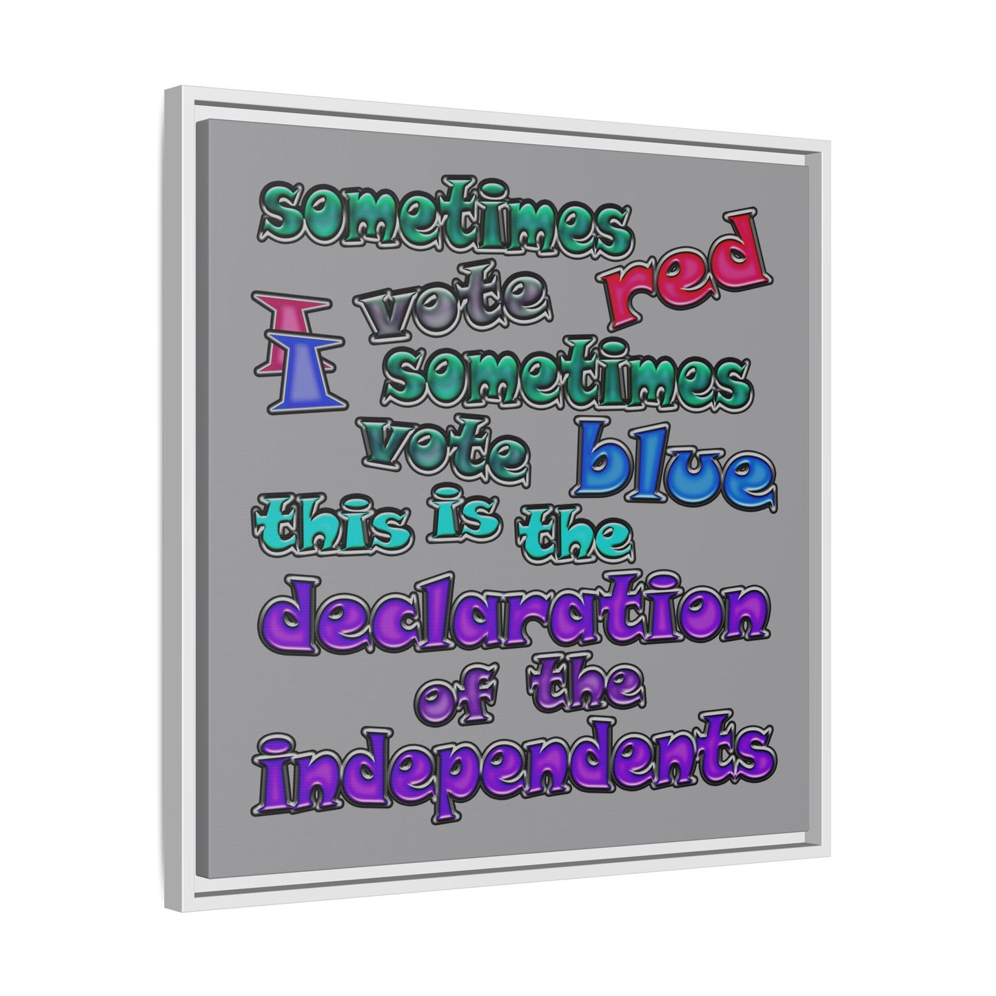 declaration of the independents - framed canvas art (grey)