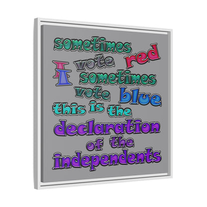 declaration of the independents - framed canvas art (grey)