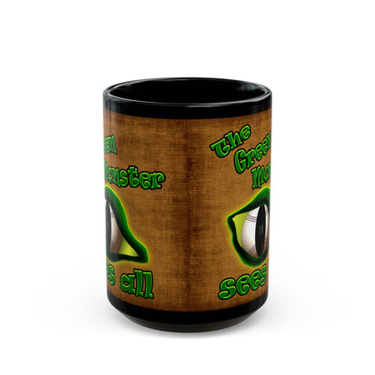green monster - Black Mug (brown papyrus)