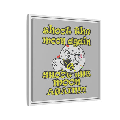 shoot the moon again - framed canvas art (light grey)