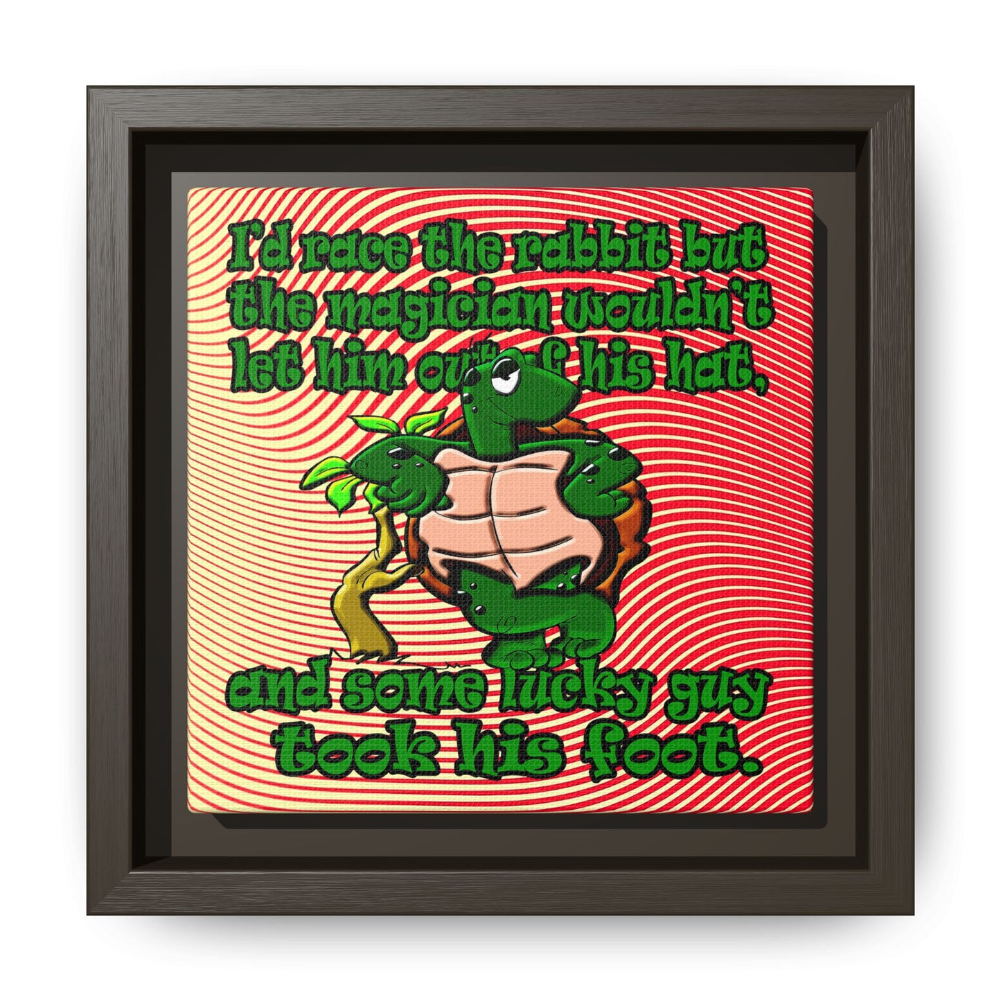 turtle race - framed canvas art (yellow-orange wave)
