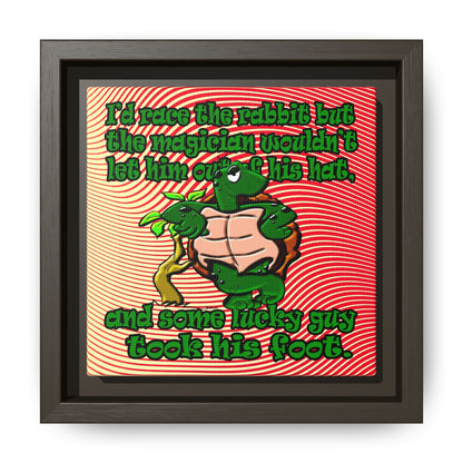 turtle race - framed canvas art (yellow-orange wave)