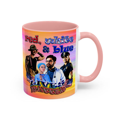 rw&b lives matter - Accent Mug (color blur)