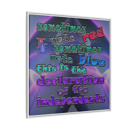declaration of the independents - framed canvas art (grey-pink wave)
