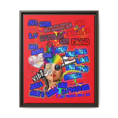 drop the beat - framed canvas art (red)