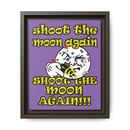 shoot the moon again - framed canvas art (light purple)