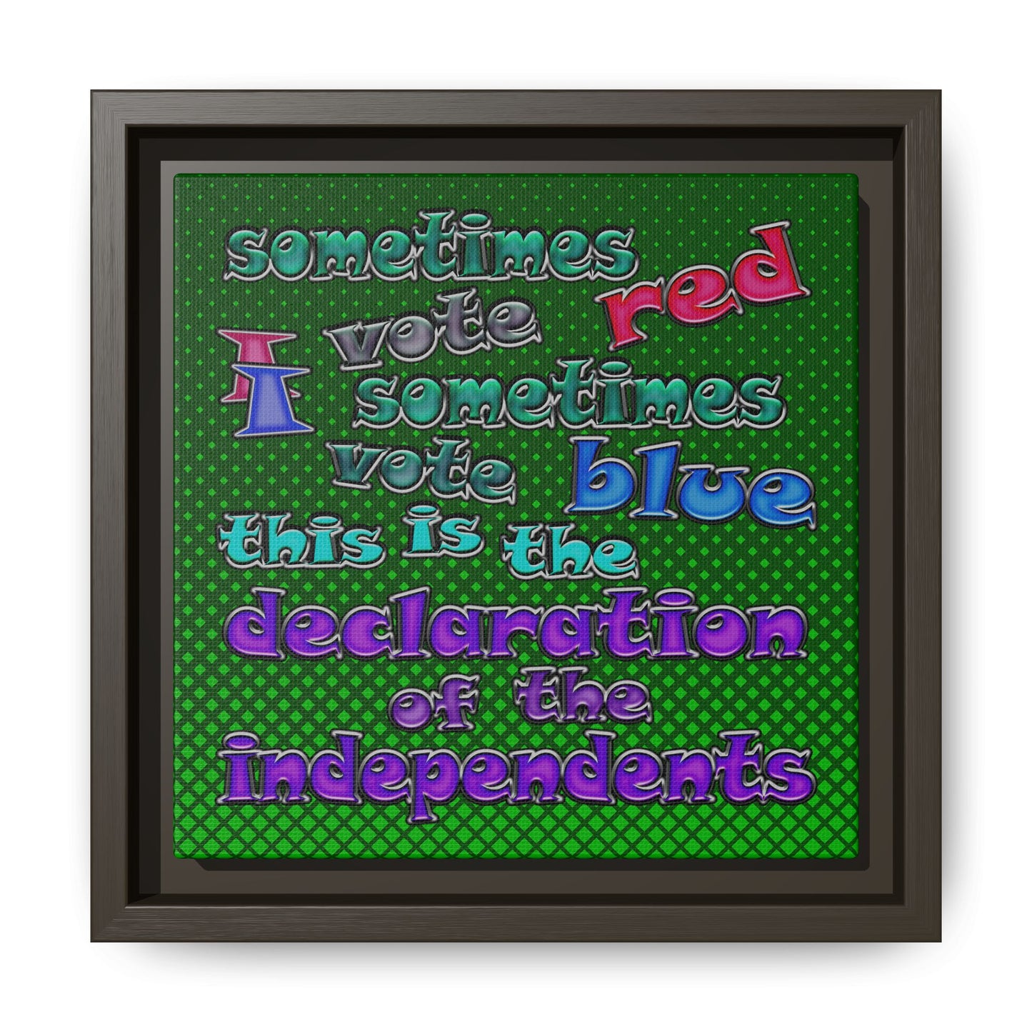 declaration of the independents - framed canvas art (logo green)