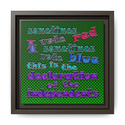 declaration of the independents - framed canvas art (logo green)