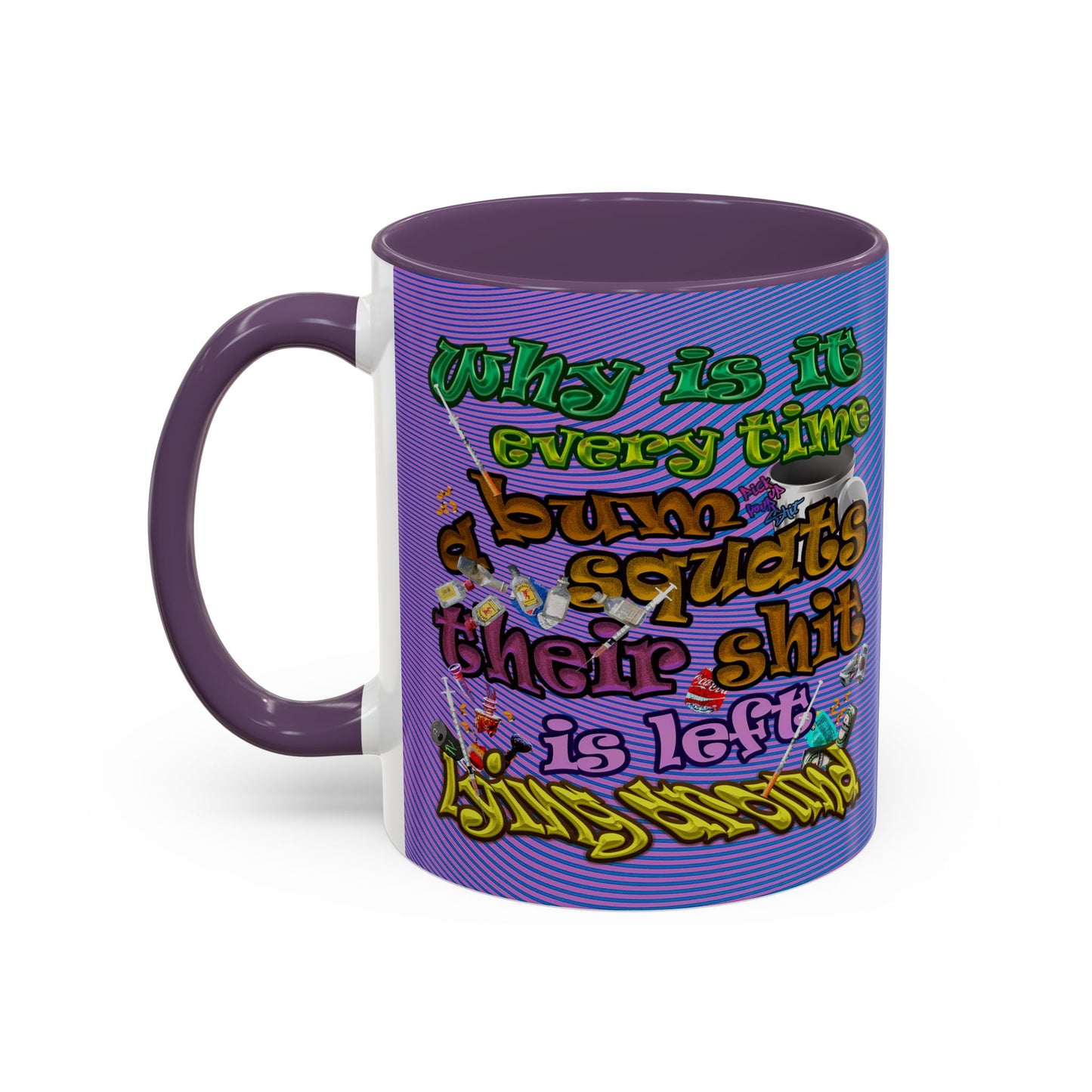 the bum's shit - Accent Mug (light blue-purple wave)