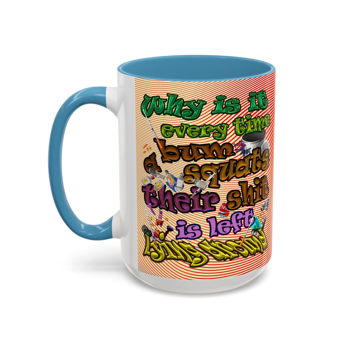 the bum's shit - Accent Mug (yellow-orange wave)