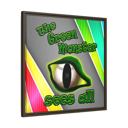 green monster - framed canvas art (rainbow split)