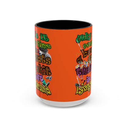 the bum's shit - Accent Mug (orange)
