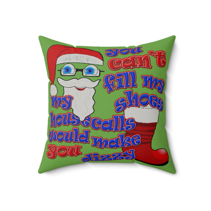 santa's shoes - Faux Suede Square Pillow - (green)