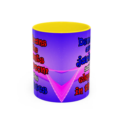 donkeys and elephants - Accent Mug (purple-pink wave)