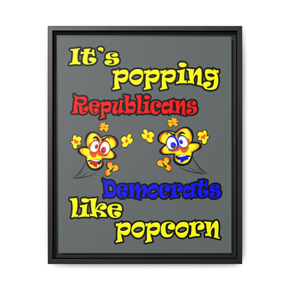 popping like popcorn - framed canvas art (dark grey)