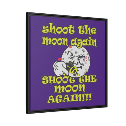 shoot the moon again - framed canvas art (purple)