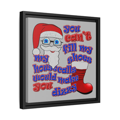 santa's shoes - framed canvas art (light grey)