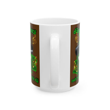 disc jockey - White Mug (brown)