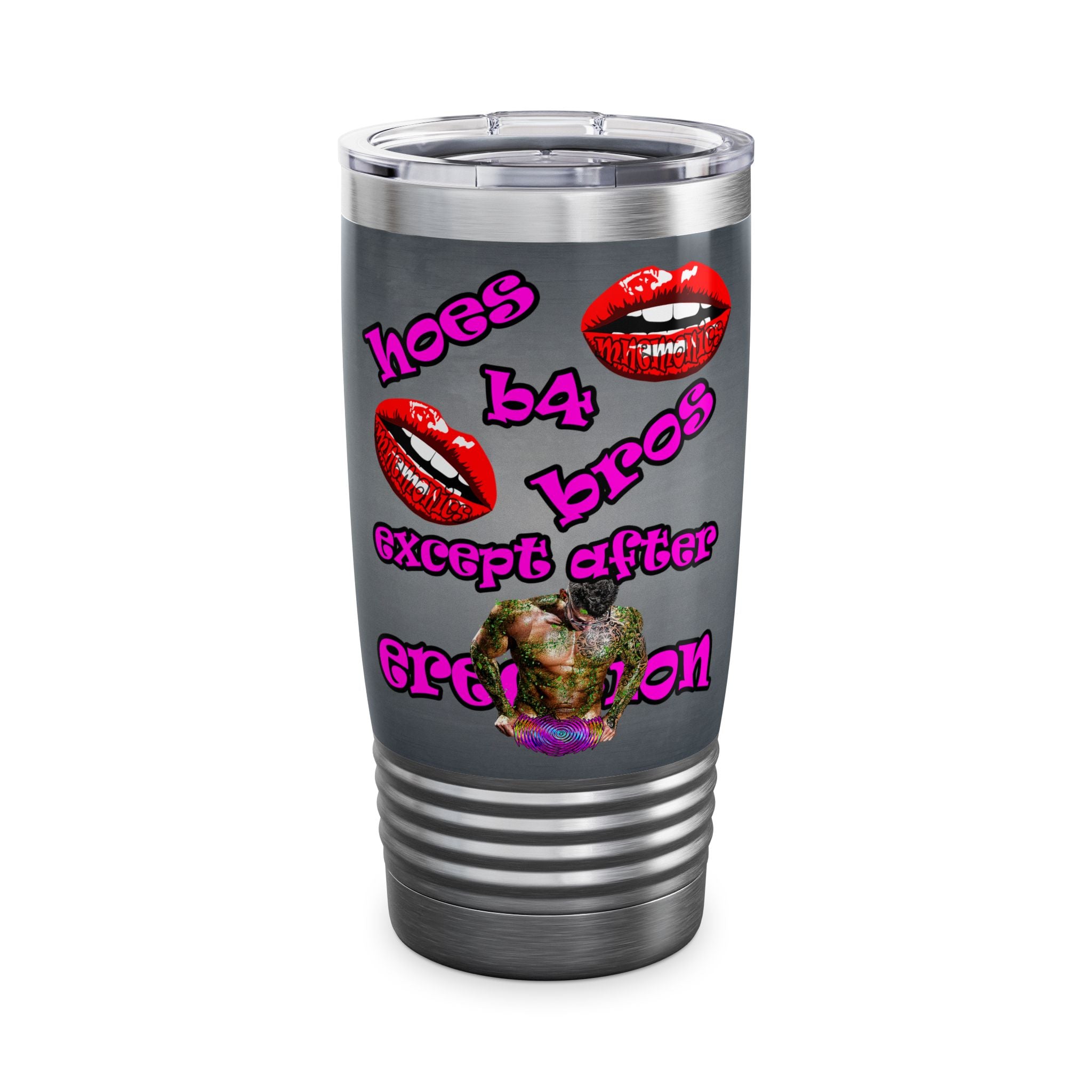 hoes b4 bros - Ringneck Tumbler, 20oz (grey-light grey)