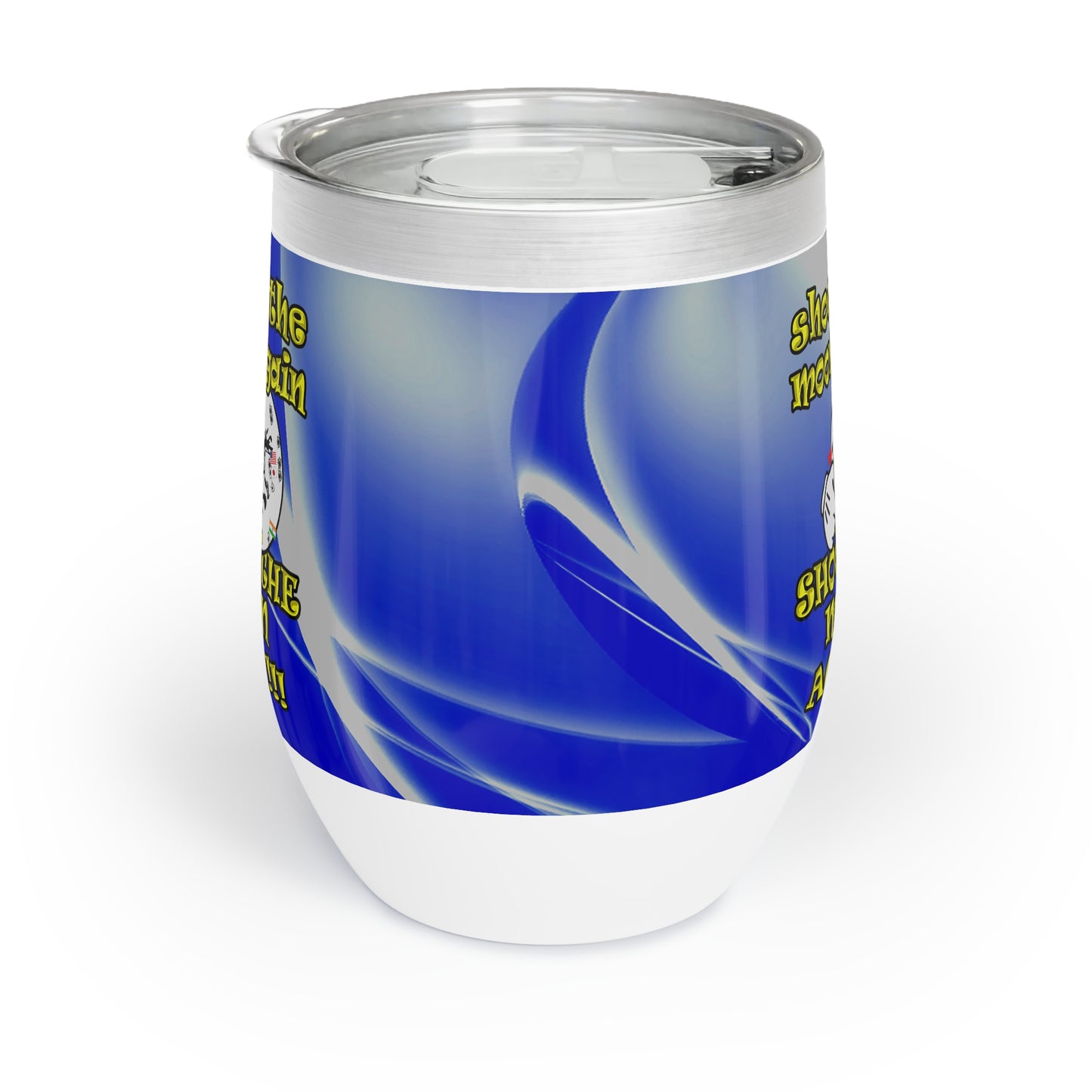 shoot the moon again - Chill Wine Tumbler (blue-white wave)