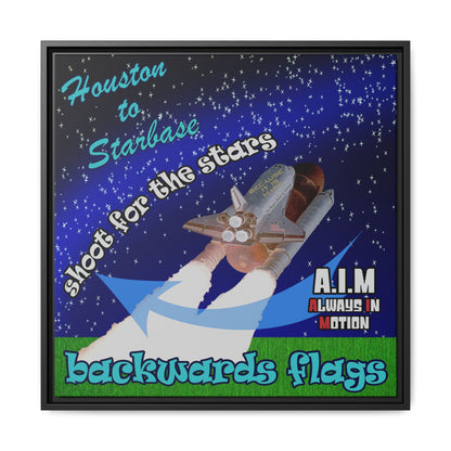 shoot for the stars - framed canvas art ('snoops' background)
