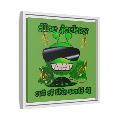 disc jockey - framed canvas art (green)