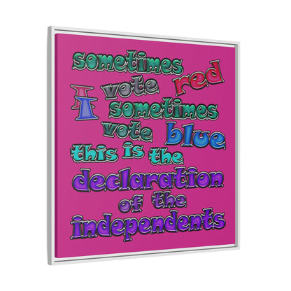 declaration of the independents - framed canvas art (pink)