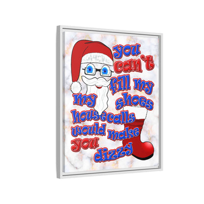 santa's shoes - framed canvas art (white marble)