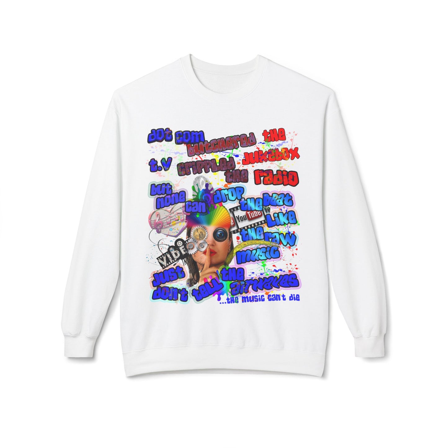 drop the beat - Unisex Midweight Softstyle Fleece Crewneck Sweatshirt