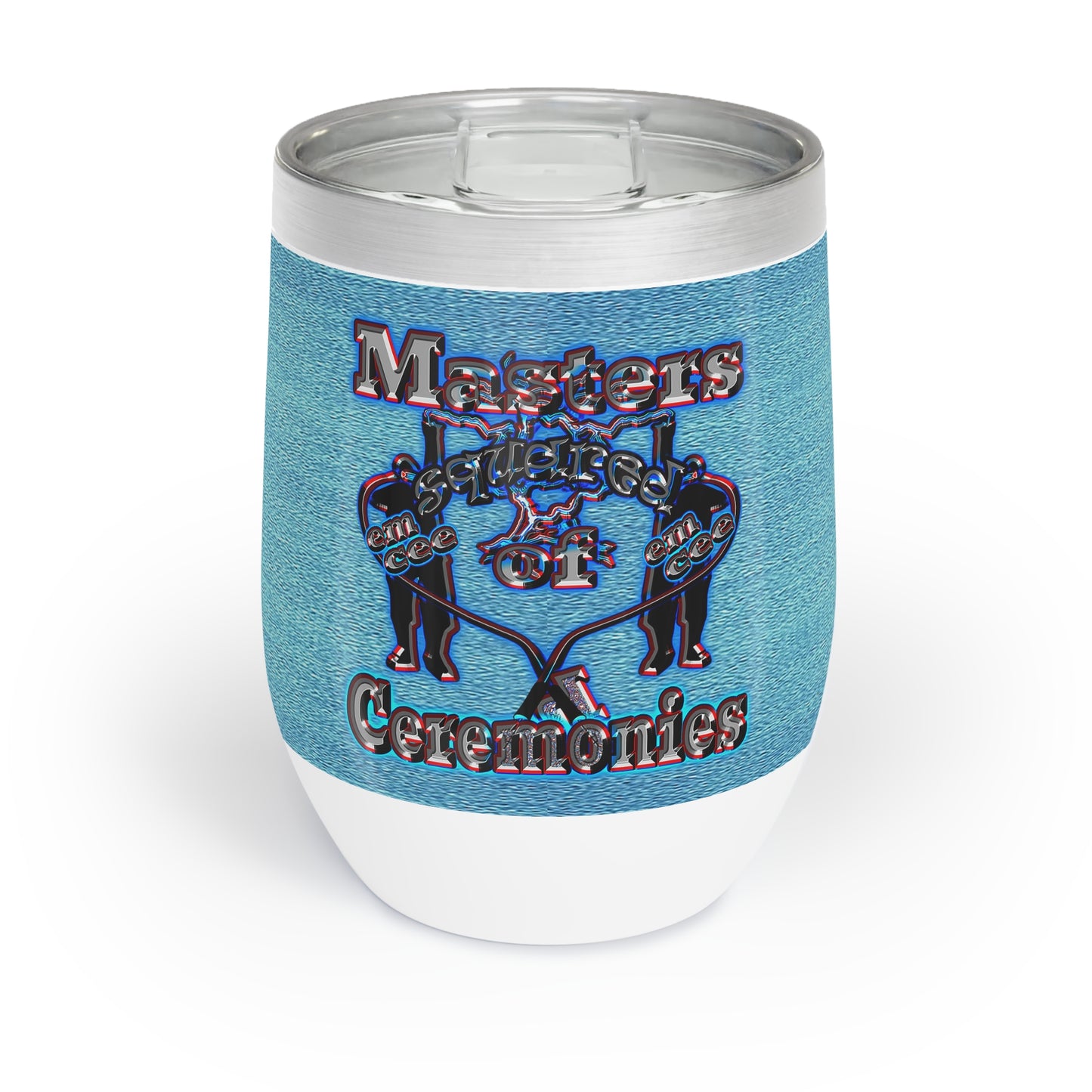 em cee squared - Chill Wine Tumbler (faded dark blue)
