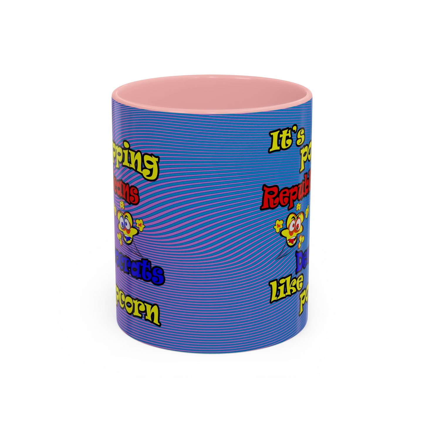 popping like popcorn - Accent Mug (light blue-purple wave)