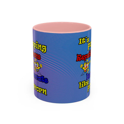 popping like popcorn - Accent Mug (light blue-purple wave)