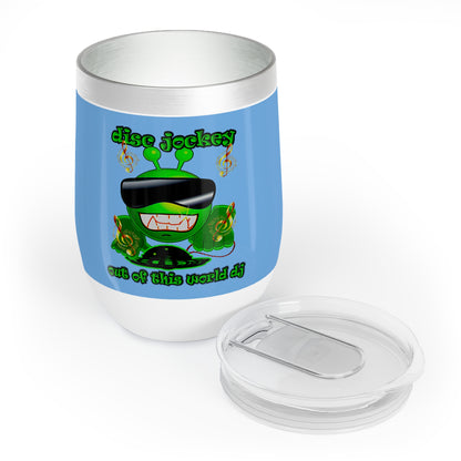 disc jockey - Chill Wine Tumbler (light blue)