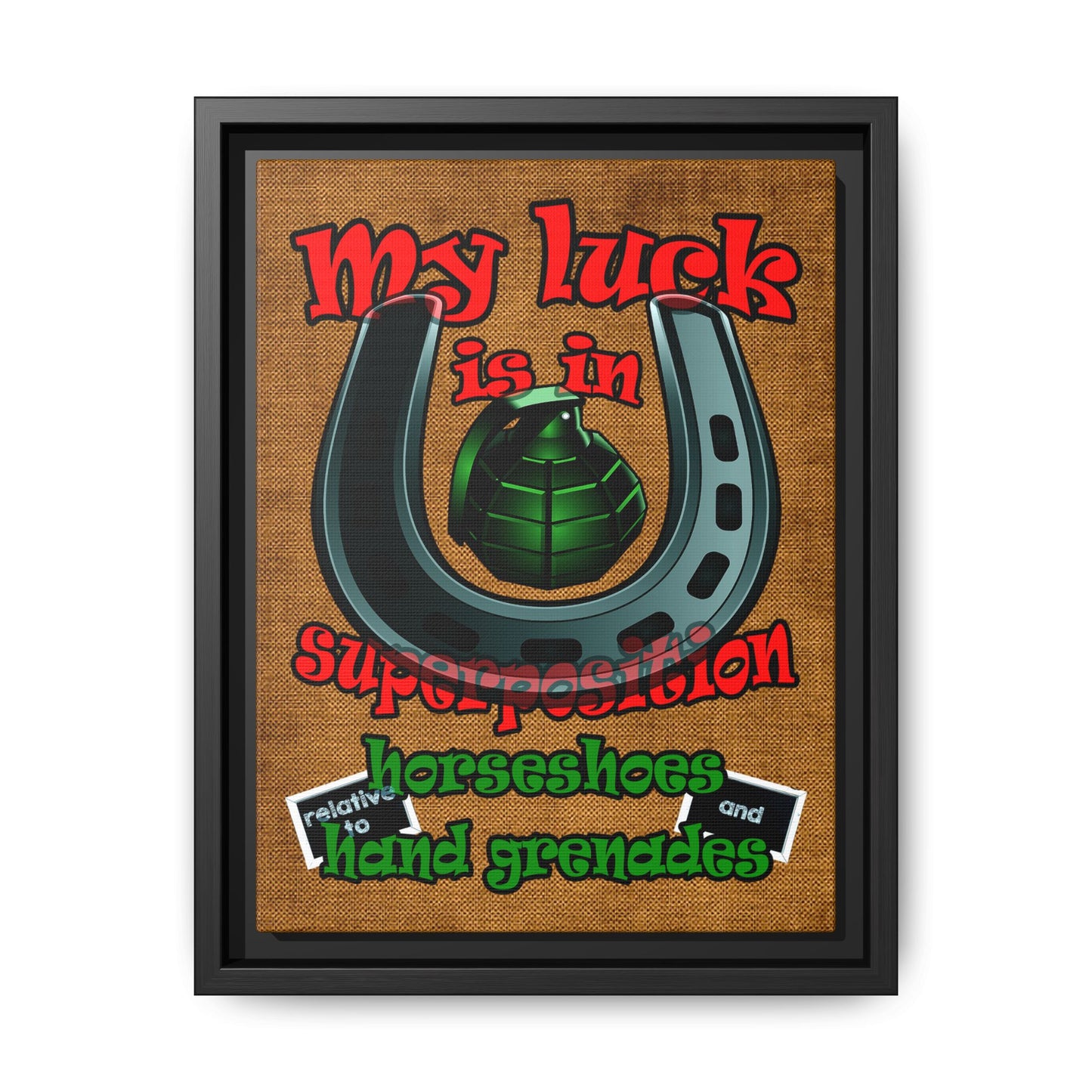 my luck - framed canvas art (brown papyrus)