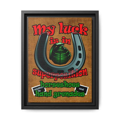 my luck - framed canvas art (brown papyrus)