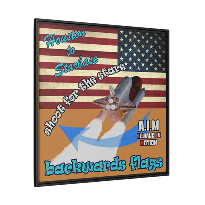 shoot for the stars - framed canvas art (light brown)