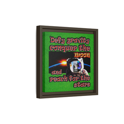 defy conquer reach - framed canvas art (green turf)
