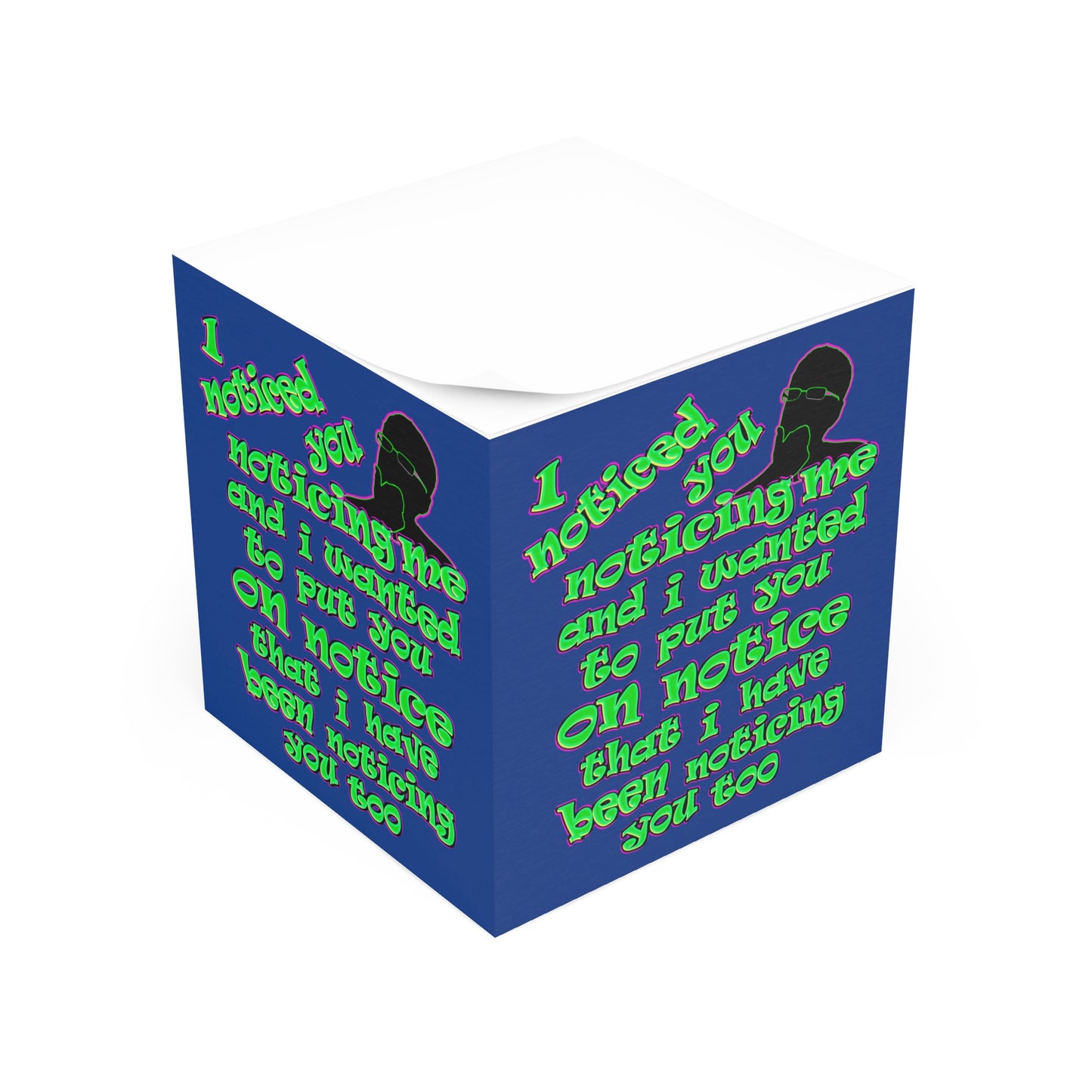 noticed you noticing - note cube (dark blue)