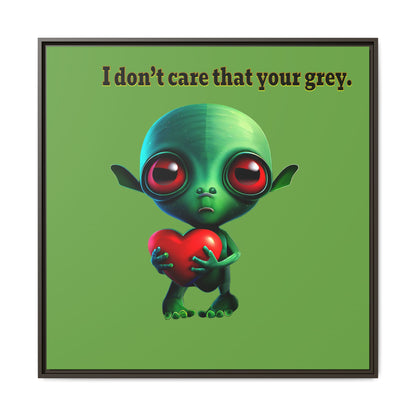 I don't care that your grey - framed canvas art (green)